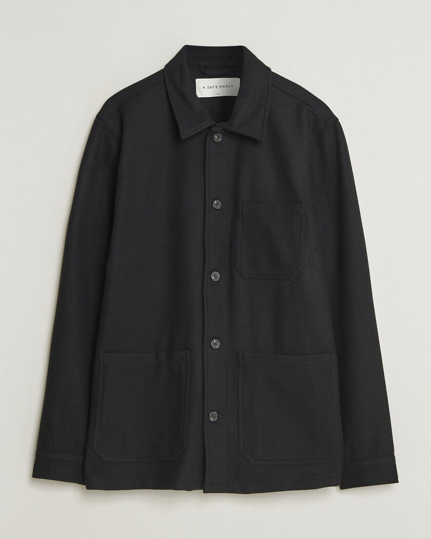A Day's March Original Wool Overshirt Black – Nero