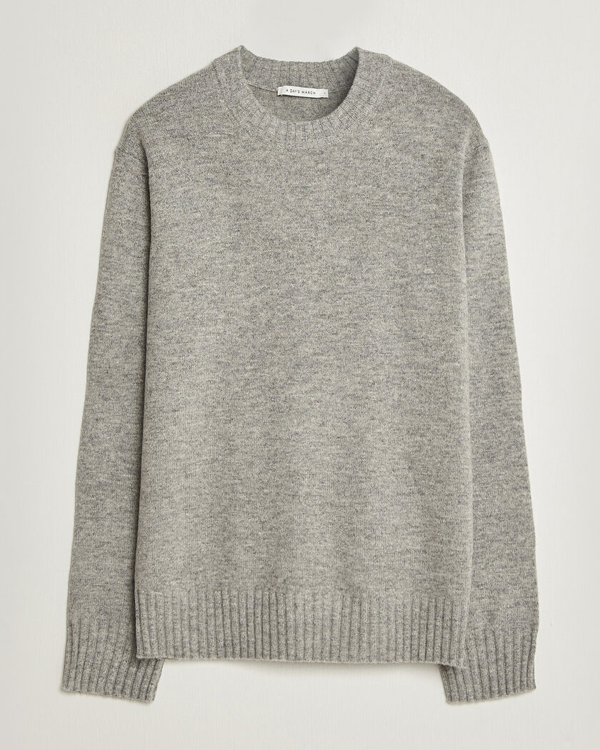 A Day's March Marlow Lambswool Sweater Grey Melange – Grigio