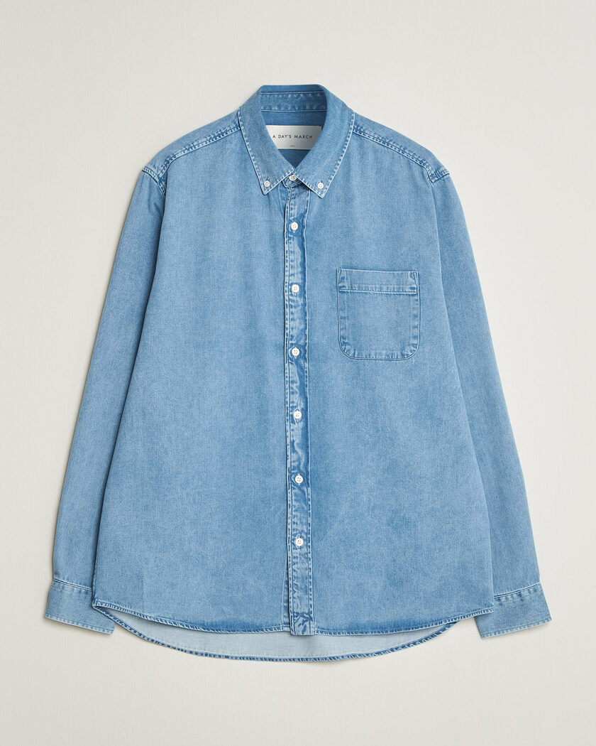 A Day's March Original Button Down Denim Shirt Light Blue – Blu