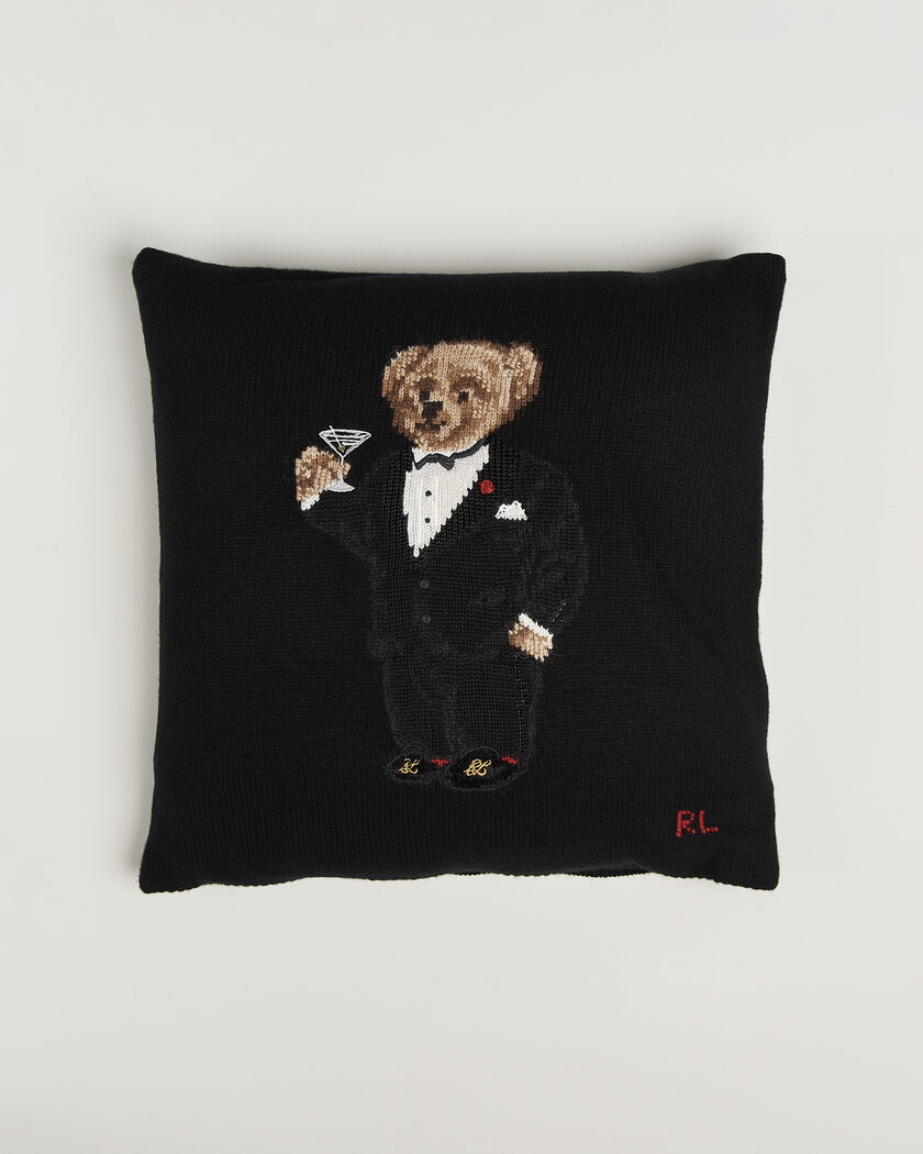 Ralph Lauren Home Martini Bear Wool Pillow Black – Nero