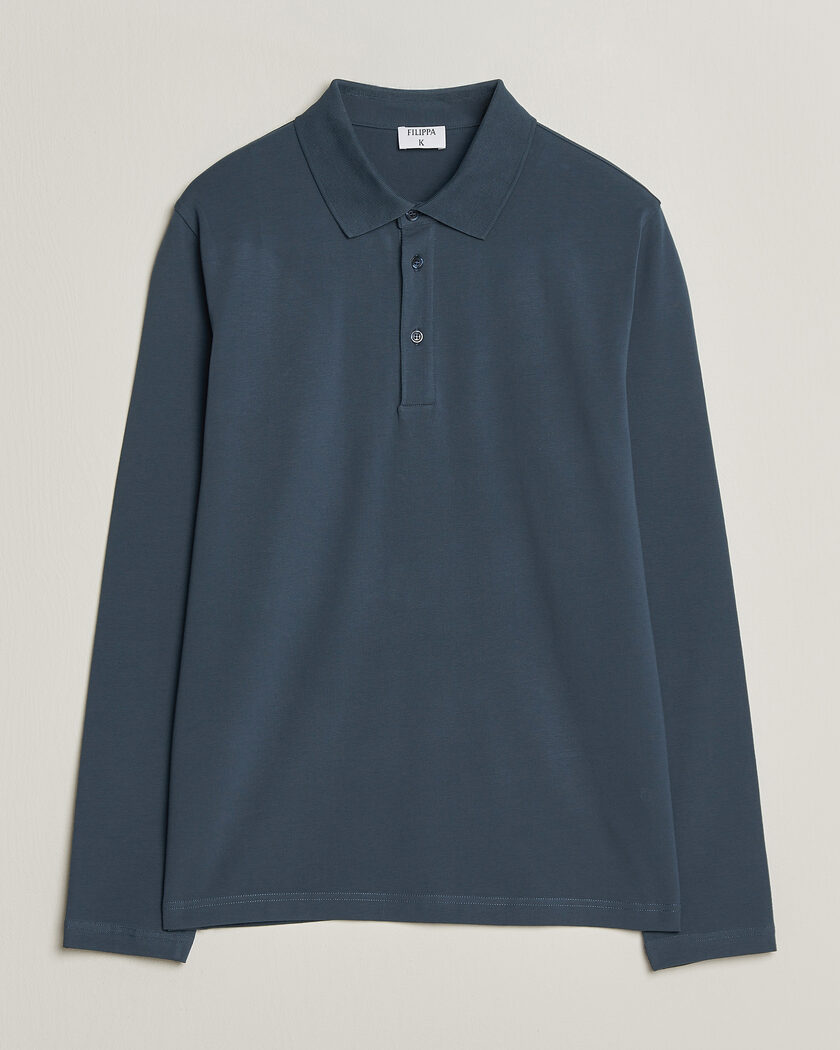Filippa K Luke Lycra Polo Shirt Stone Blue – Blu