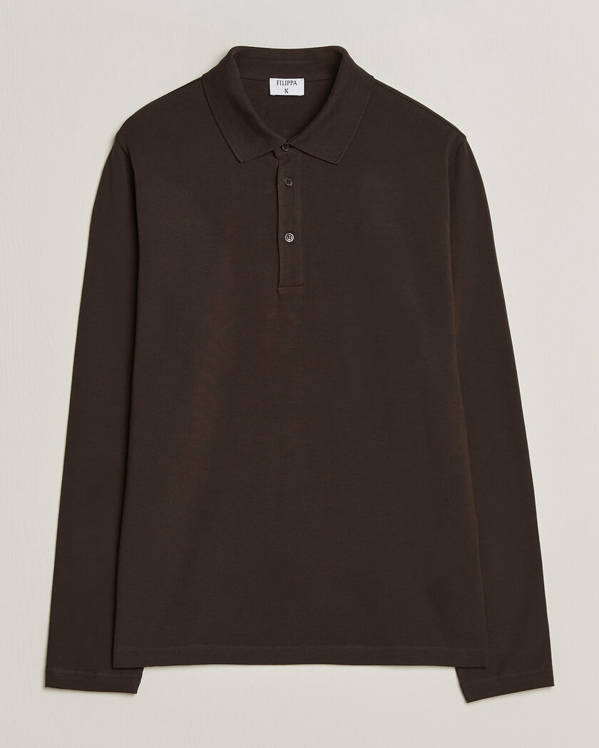 Filippa K Luke Lycra Polo Shirt Dark Chocolate – Marrone
