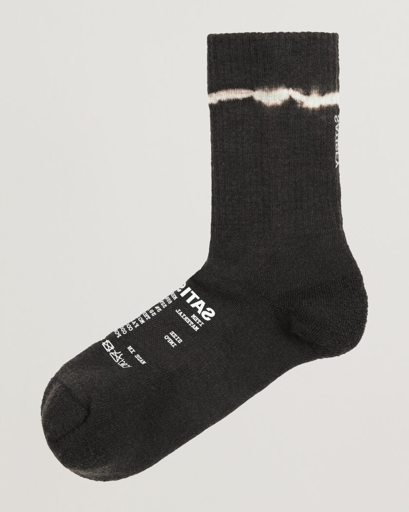 Satisfy Merino Nylon Tube Socks Black Tie Dye – Nero