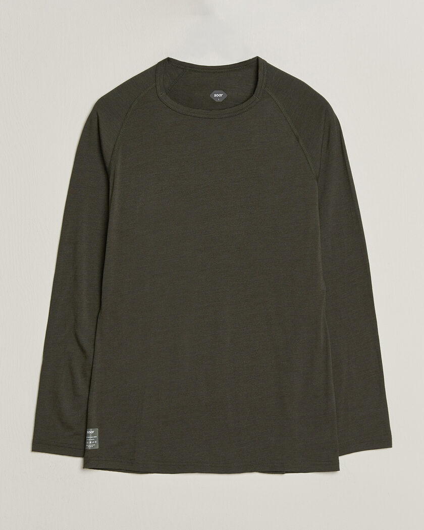 SOAR Running LS Merino/Silk Base Layer Forest – Verde