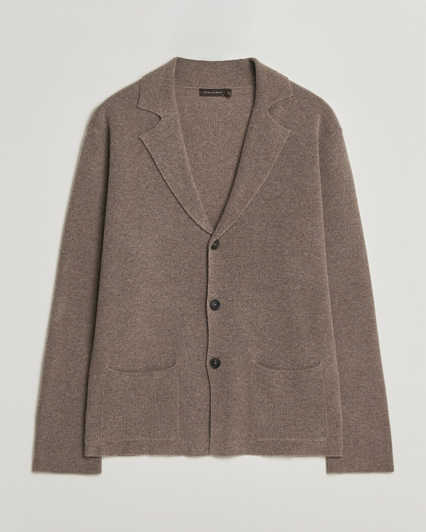 Oscar Jacobson Antonio Knitted Blazer Taupe – Marrone
