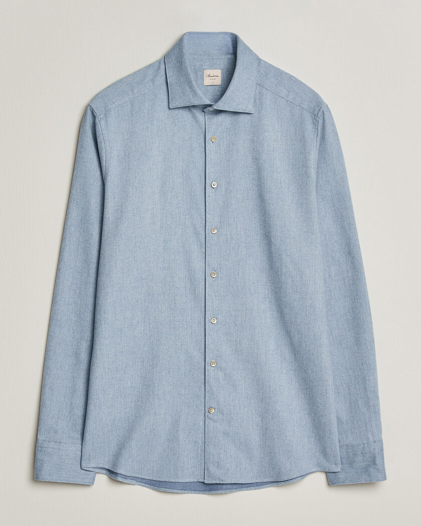 Stenströms Slimline Flannel Shirt Blue – Blu