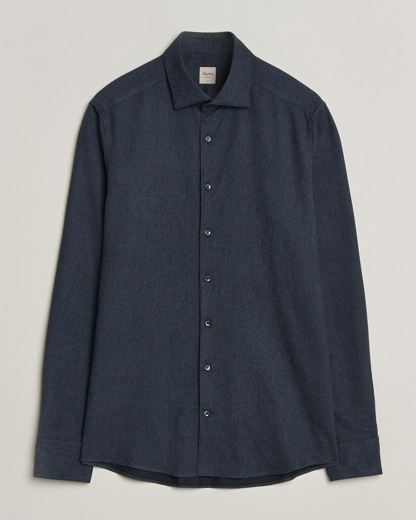 Stenströms Slimline Flannel Shirt Navy – Blu