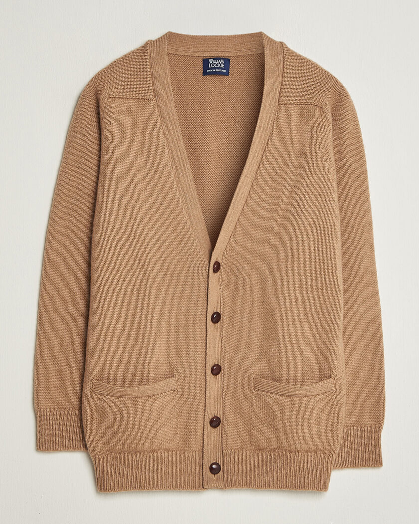 William Lockie Datchet Camelhair Cardigan Natural Brown – Beige