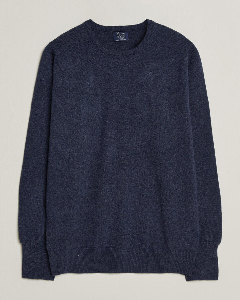 William Lockie Rob Lambswool Crewneck Astra – Blu