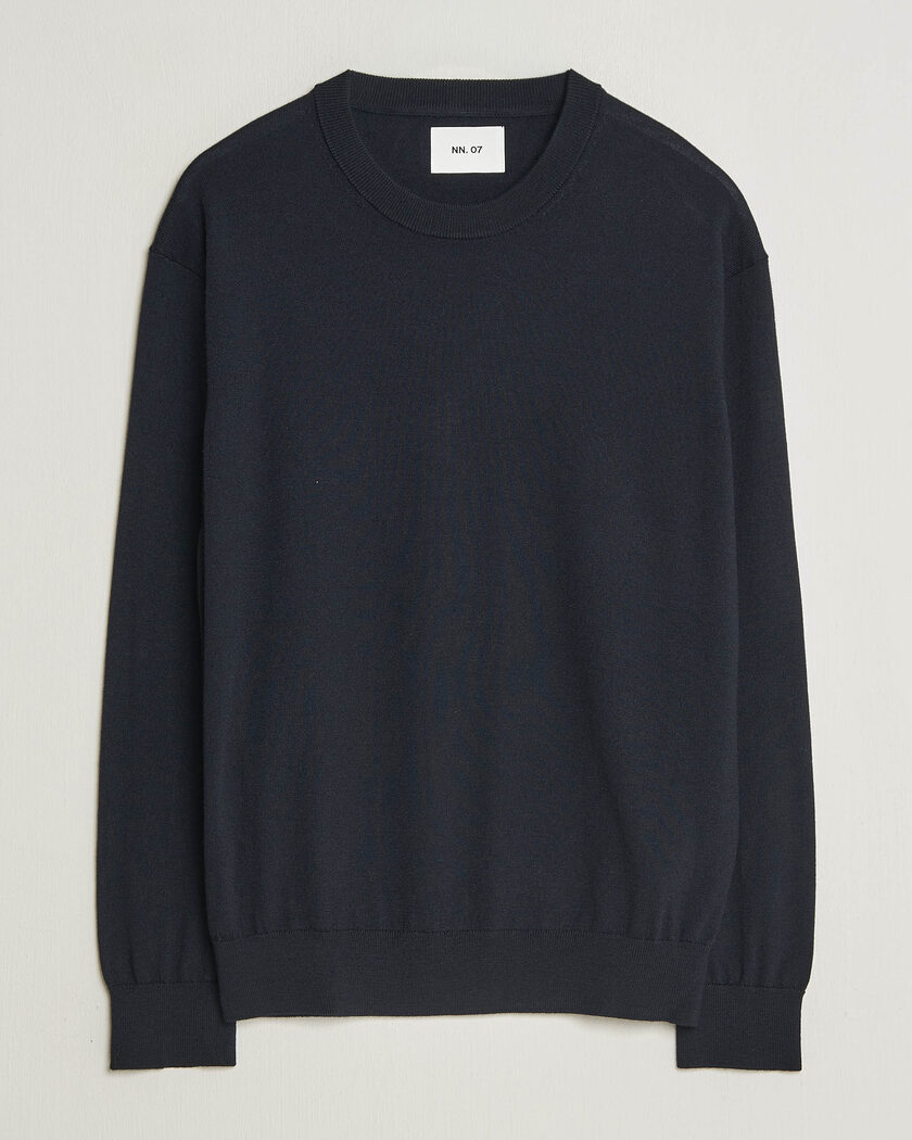 NN07 Nate Wool Knitted Crew Neck Deep Navy – Blu