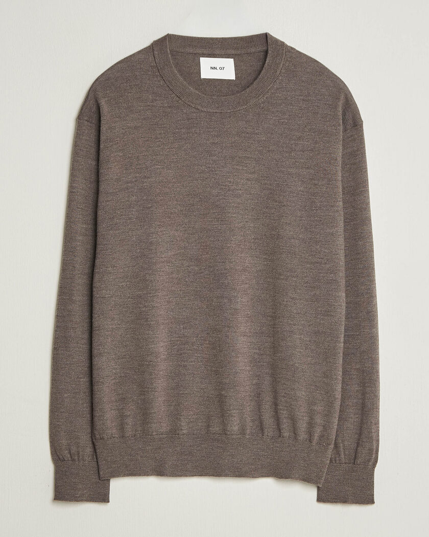 NN07 Nate Wool Knitted Crew Neck Mable Husk – Marrone