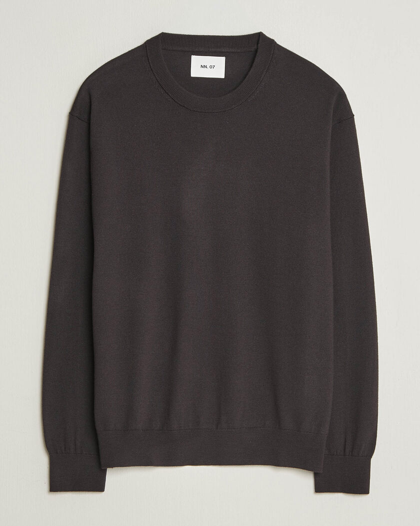NN07 Nate Wool Knitted Crew Neck Deep Truffle – Marrone