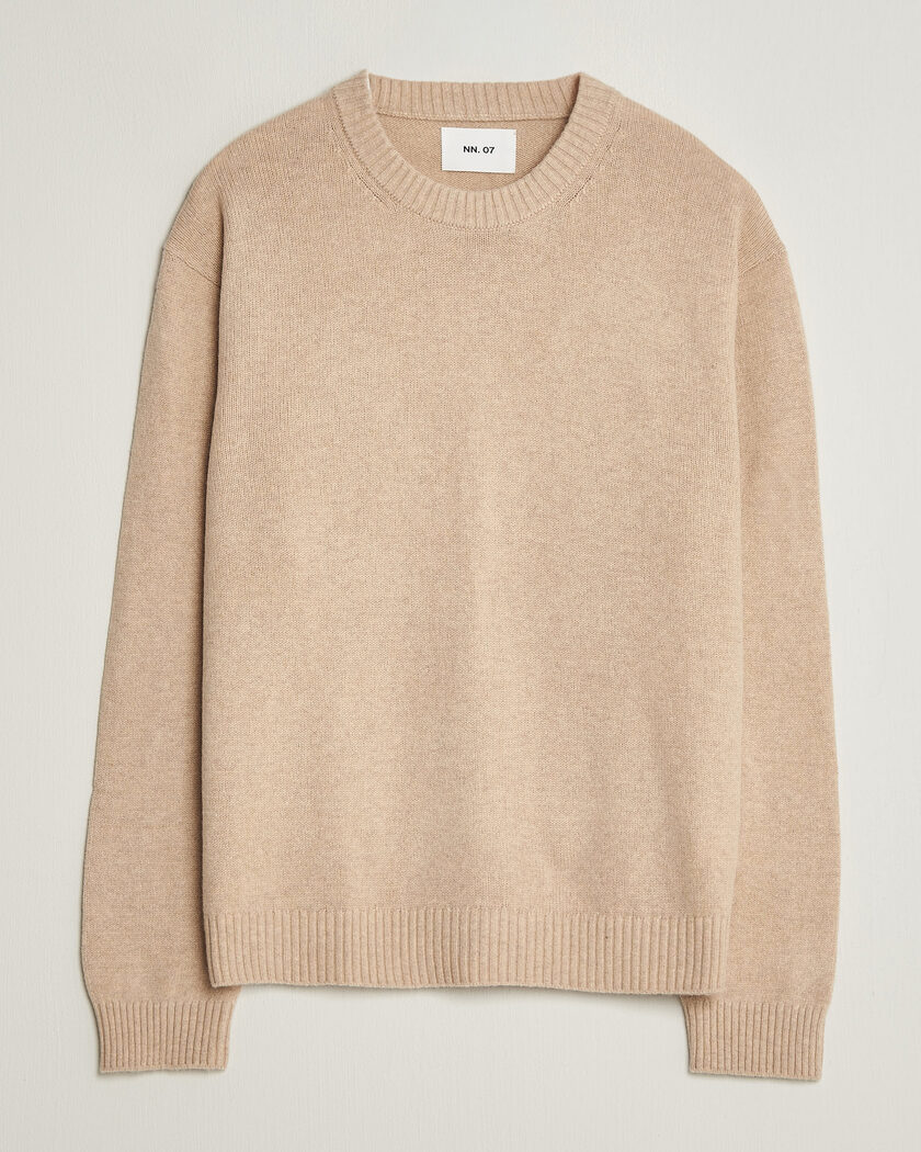 NN07 Russel Wool/Cotton Knitted Sweater Ecru – Bianco