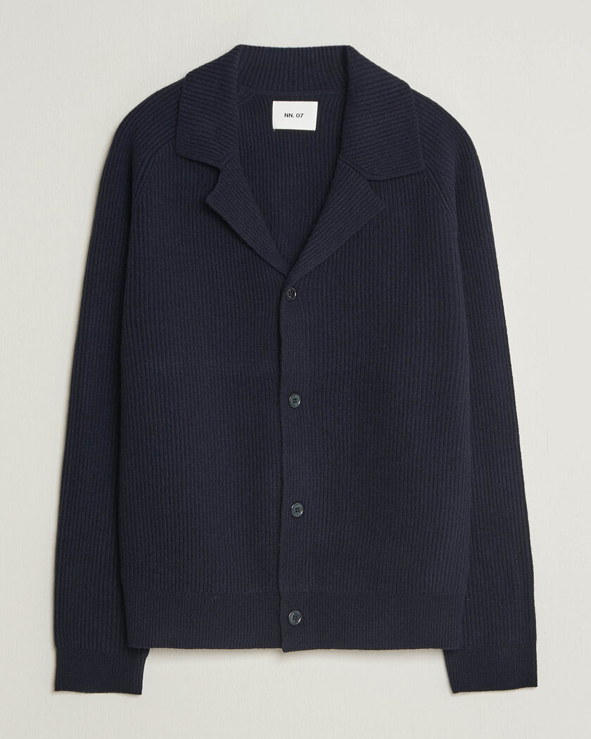 NN07 Shane Wool Knitted Cardigan Navy Blue – Blu