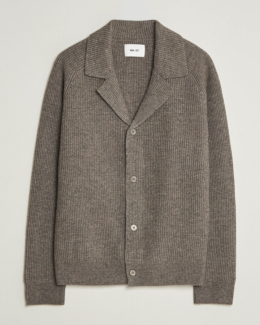 NN07 Shane Wool Knitted Cardigan Mable Husk – Marrone