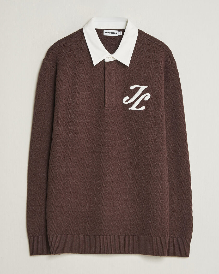J.Lindeberg Johnny Knitted Rugby Seal Brown – Marrone