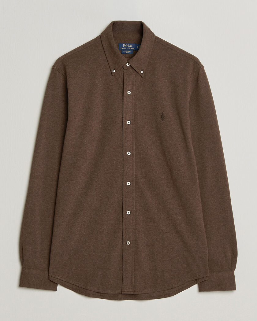 Polo Ralph Lauren Featherweight Mesh Shirt Nutmeg Brown Heather – Marrone