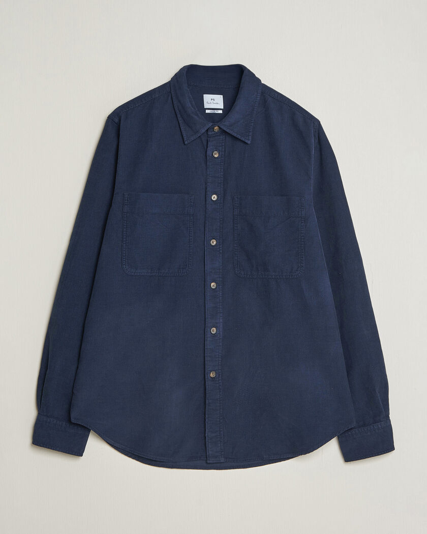 PS Paul Smith Casual Fit Corduroy Shirt Navy – Blu