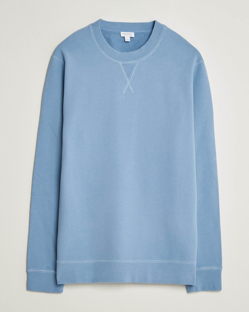 Sunspel Loopback Sweatshirt Studio Blue – Blu