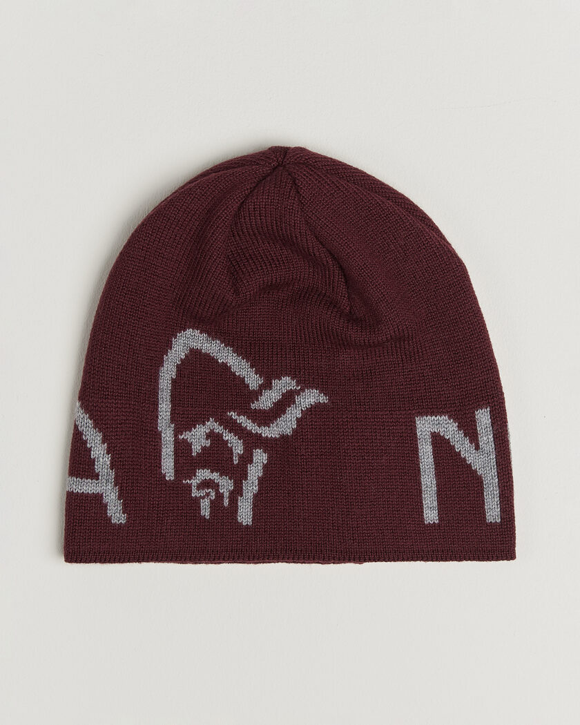 Norrøna Mid Merino Wool Logo Beanie Port – Rosso