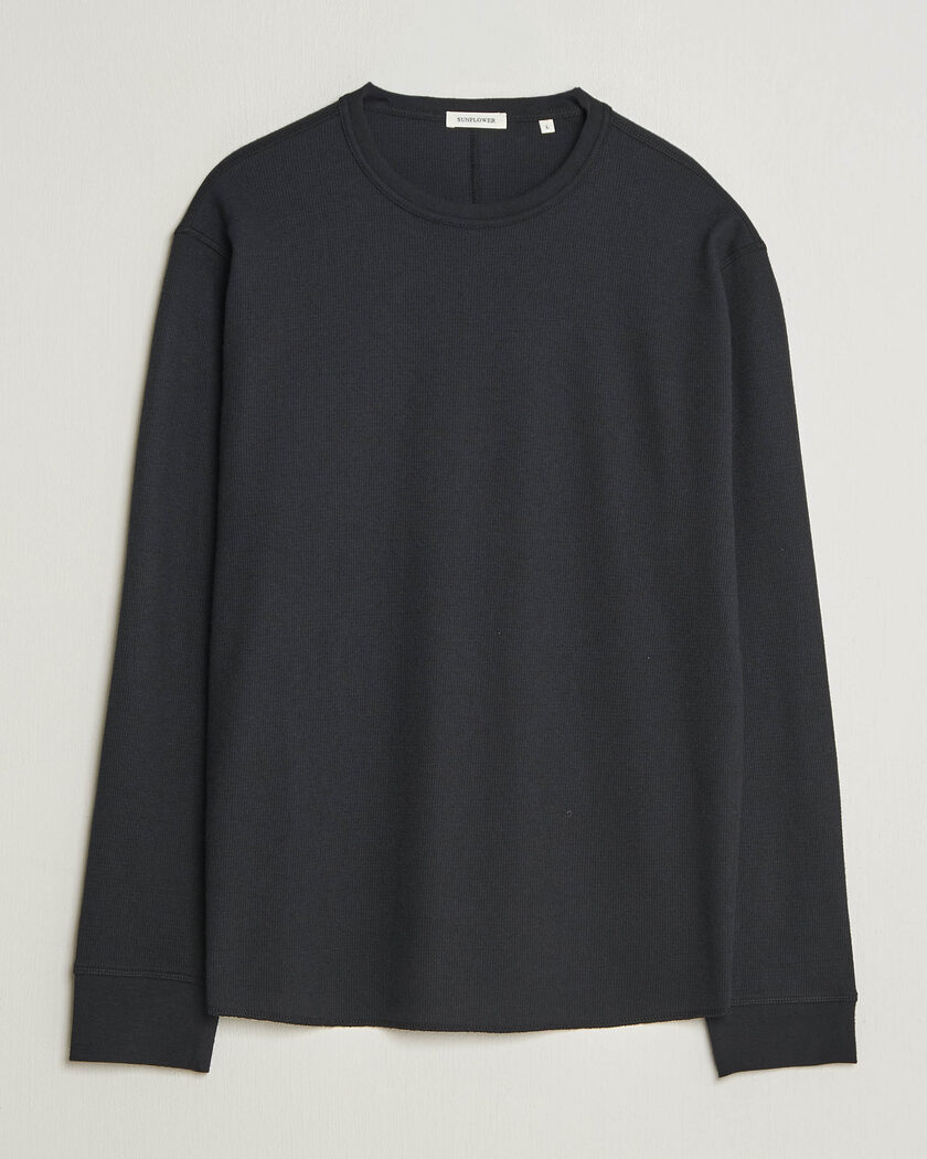 Sunflower Wool Waffle Long Sleeve T-Shirt Black – Nero