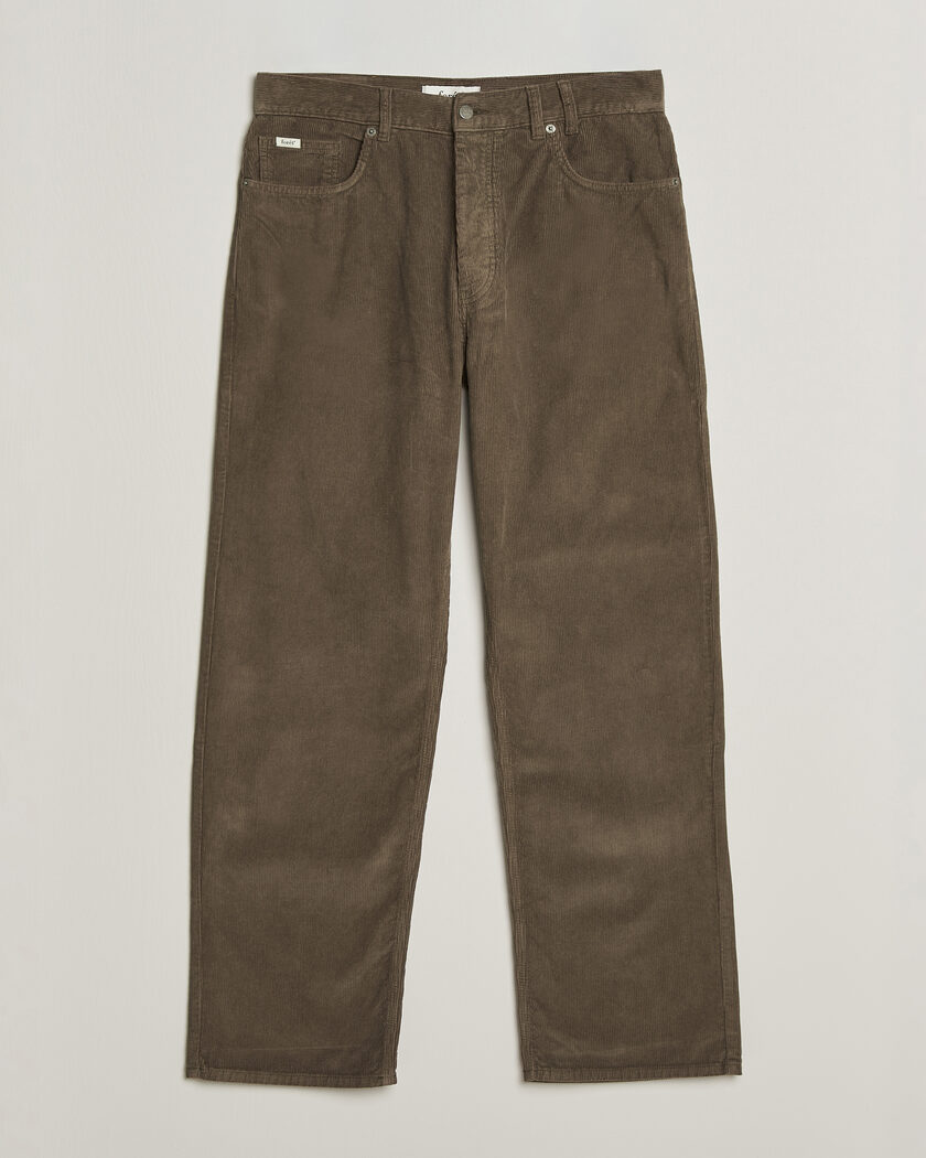 Forét Moor Relaxed Fit Corduroy Pants Faded Wood – Marrone