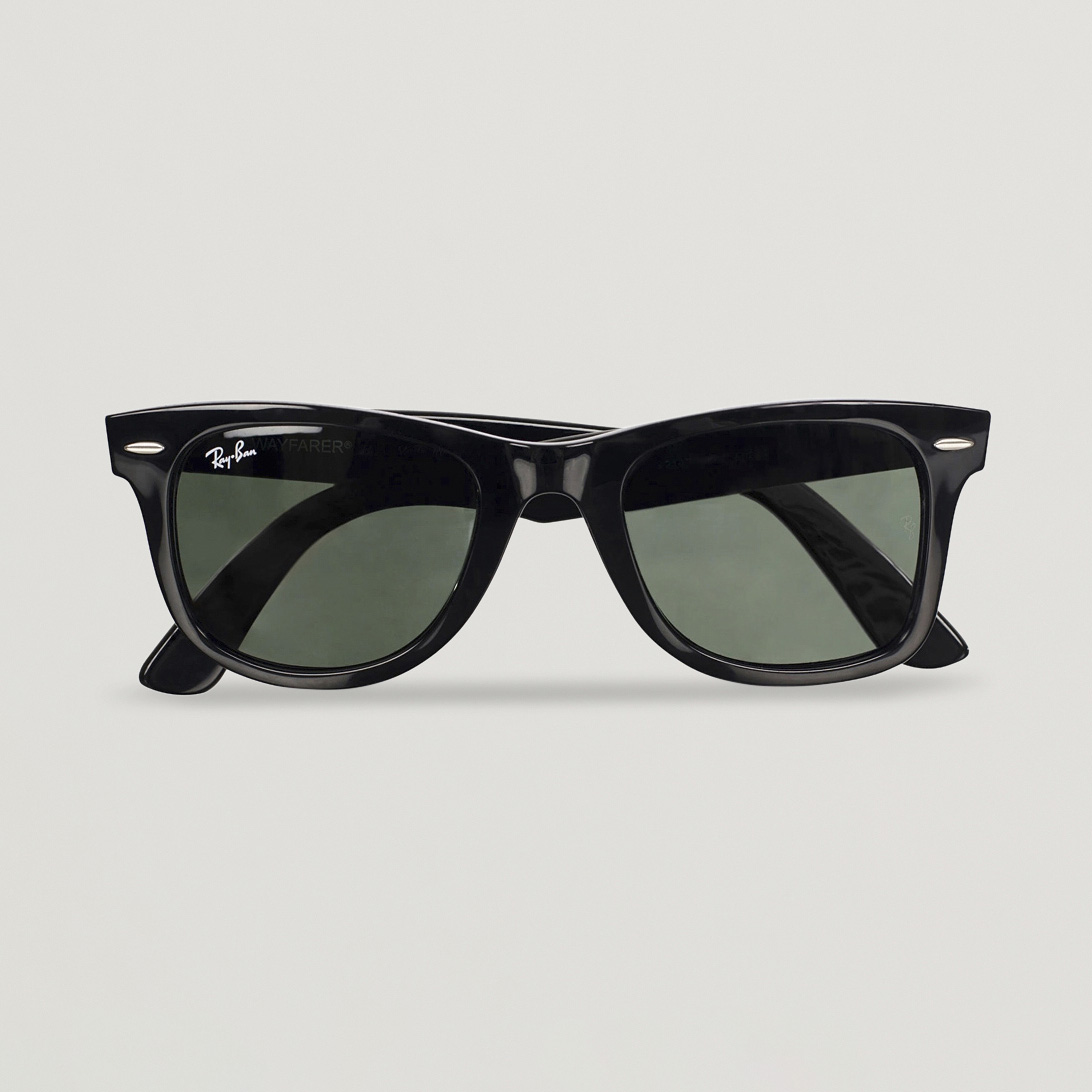 Ray-Ban Original Wayfarer Sunglasses Black/Crystal Green su