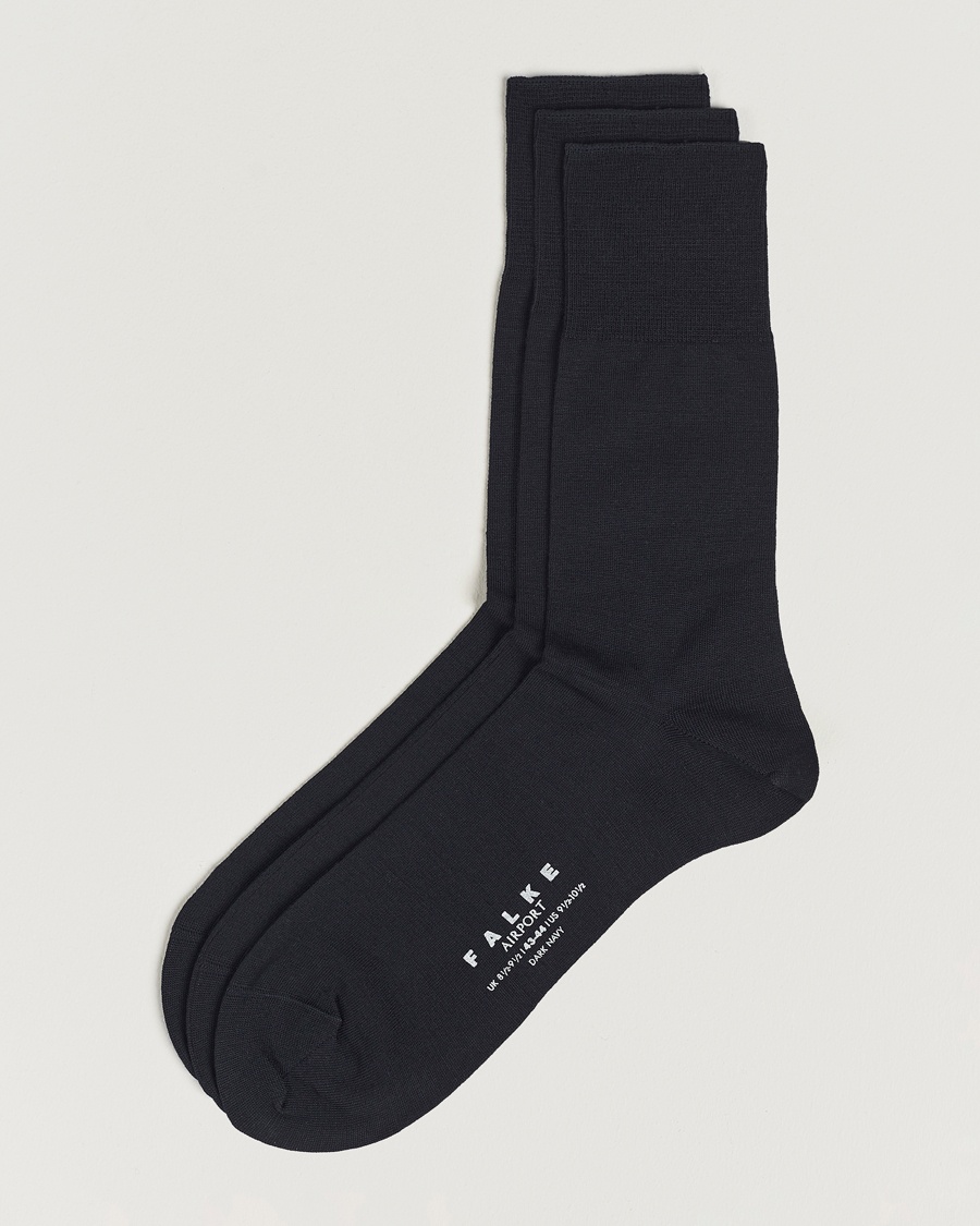 Falke 3-Pack Airport Socks Dark Navy – Blu