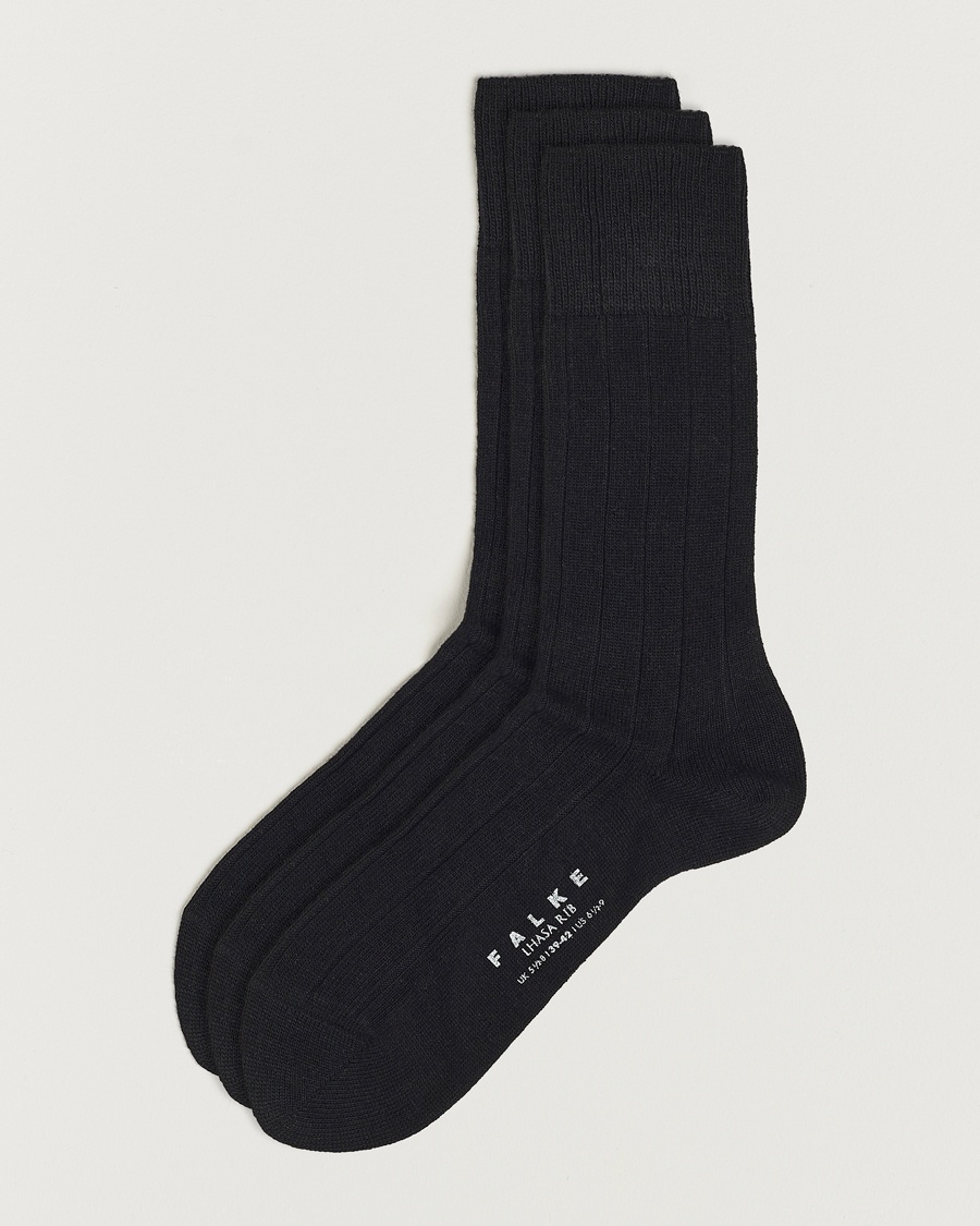 Falke 3-Pack Lhasa Cashmere Socks Black – Nero