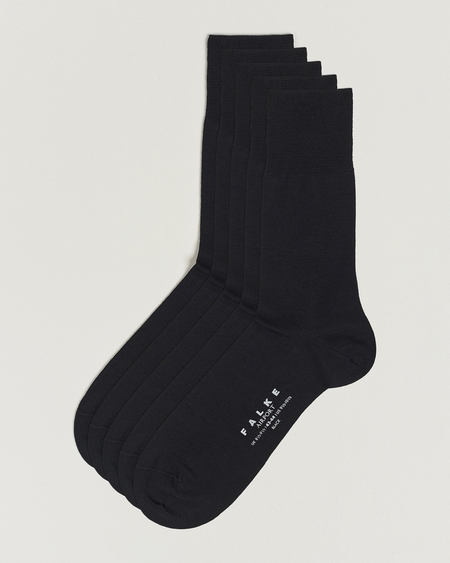 Falke 5-Pack Airport Socks Black – Nero