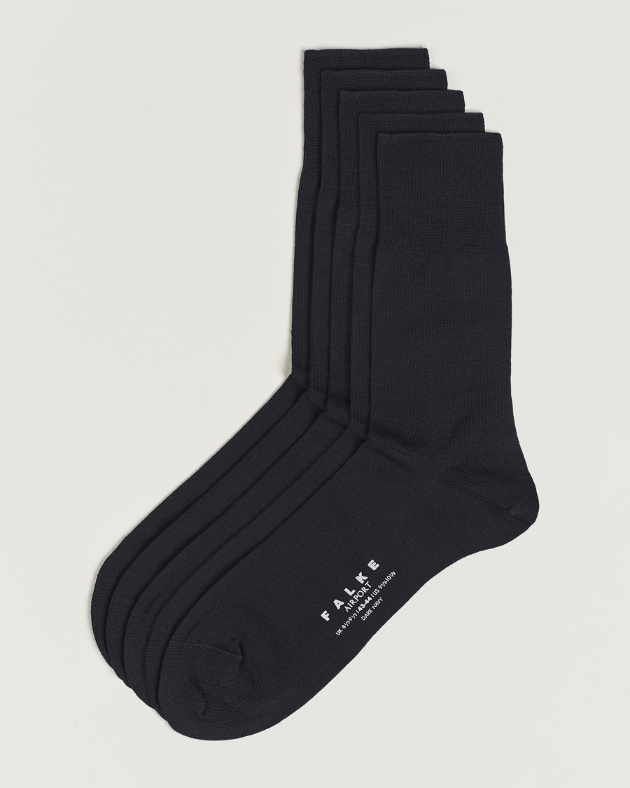 Falke 5-Pack Airport Socks Dark Navy – Blu