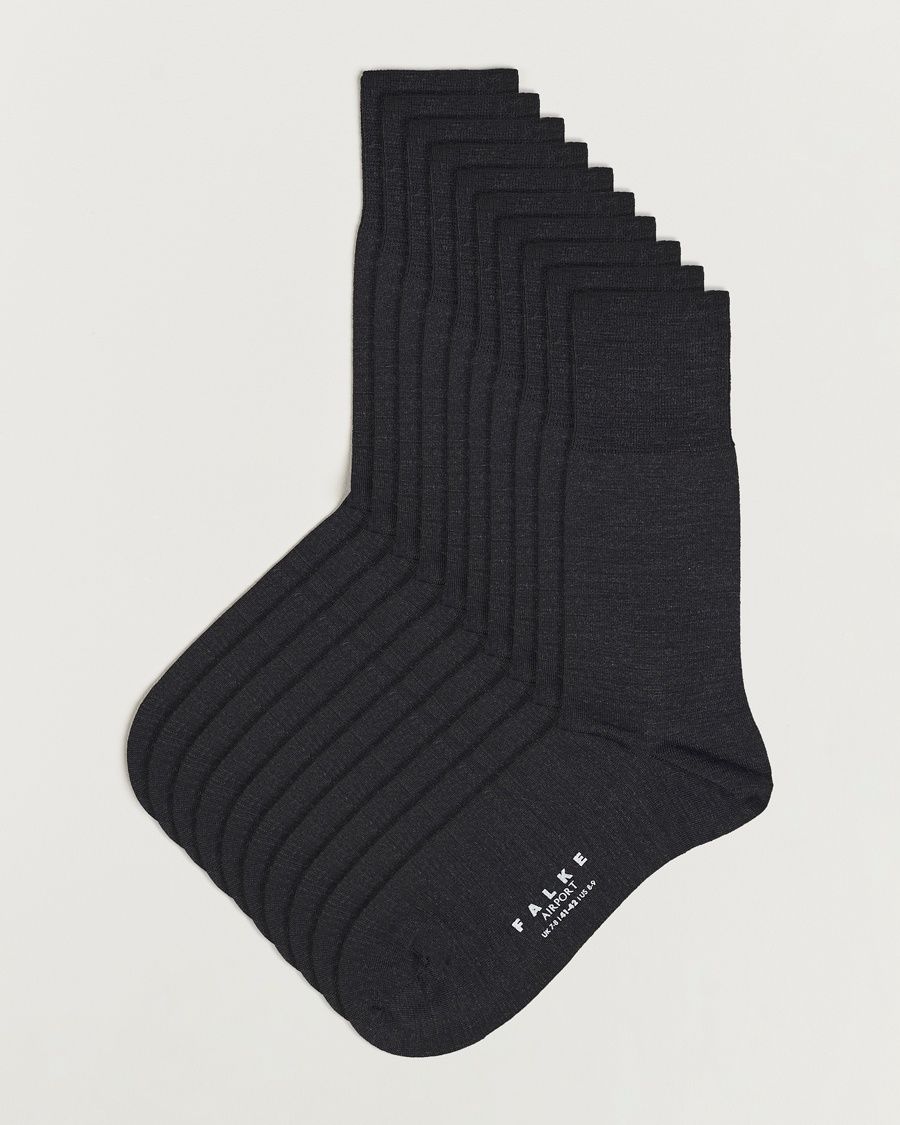10-Pack Airport Socks Anthracite Melange – Grigio
