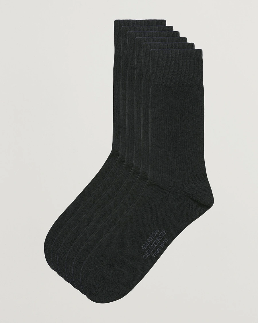 Amanda Christensen 6-Pack True Cotton Socks Black – Nero