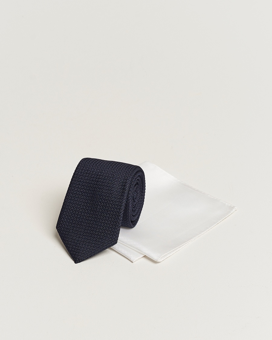 Amanda Christensen Set Tie Navy & Handkercheif White – Bianco