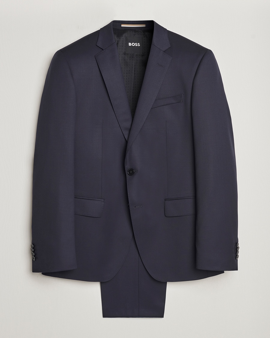 BOSS BLACK Huge Wool Suit Dark Blue – Blu