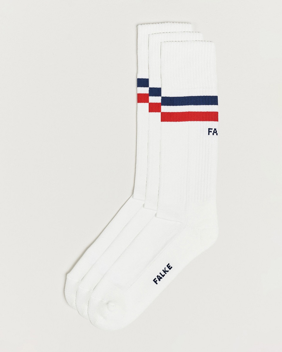 Falke 3-pack Dynamic Tennis Socks White/Blue/Red – Bianco