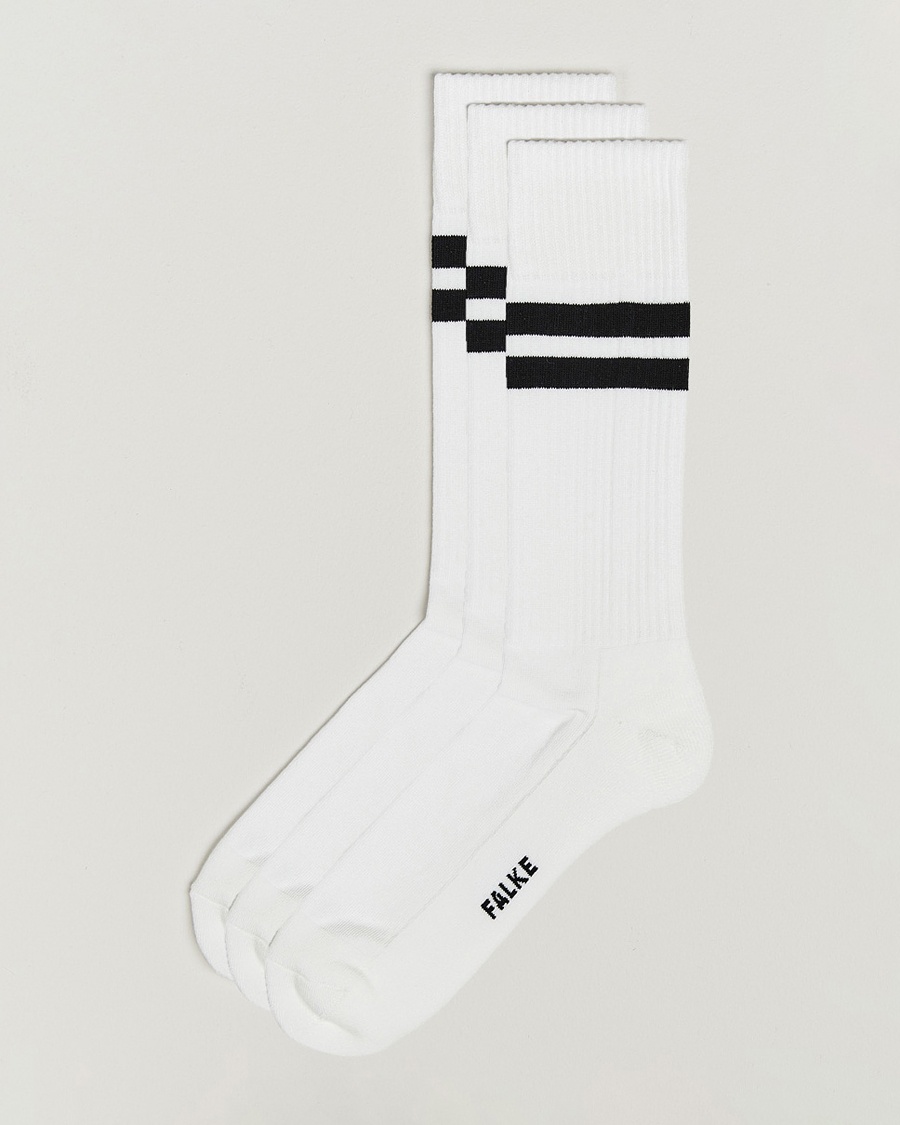 Falke 3-pack Dynamic Tennis Socks White/Black – Bianco