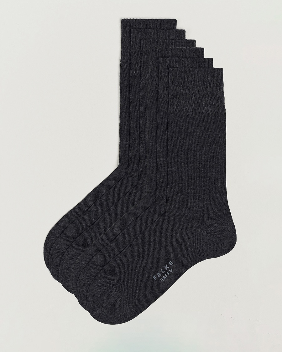 Falke 6-pack Happy Cotton Socks Anthracite Melange – Grigio