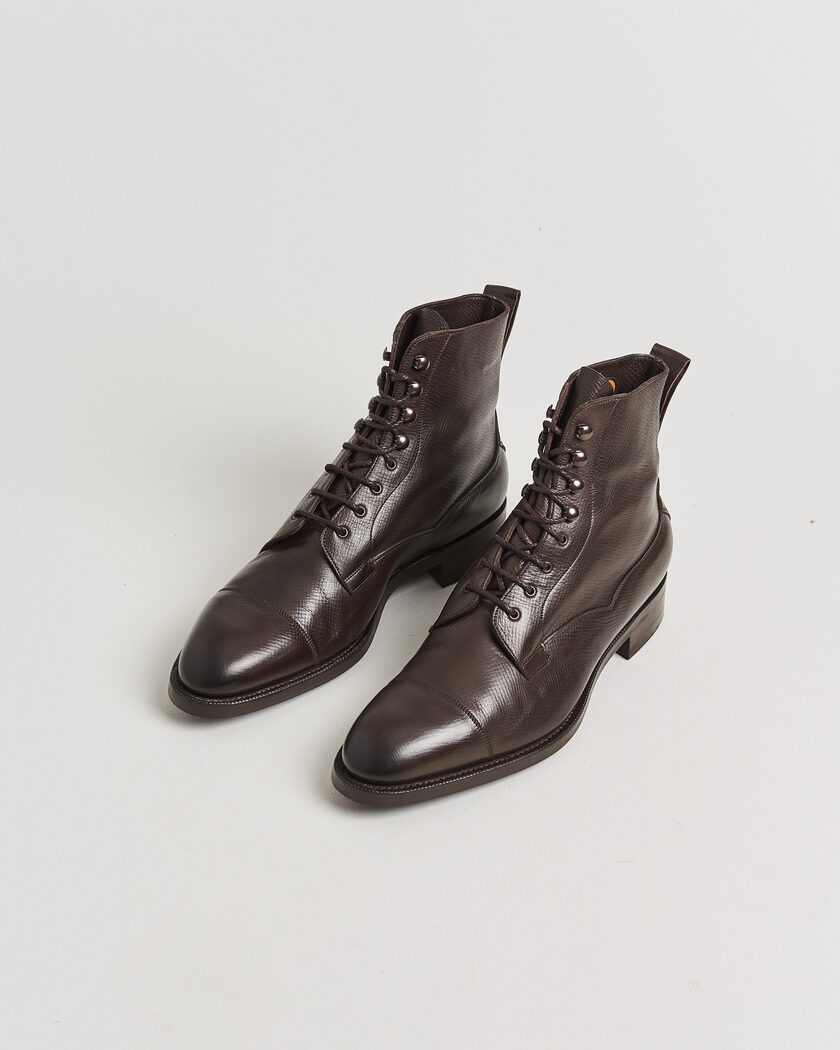 Pre-owned Edward Green Galway Grained Boot Dark Brown Utah Calf UK10,5 - EU45 – Marrone