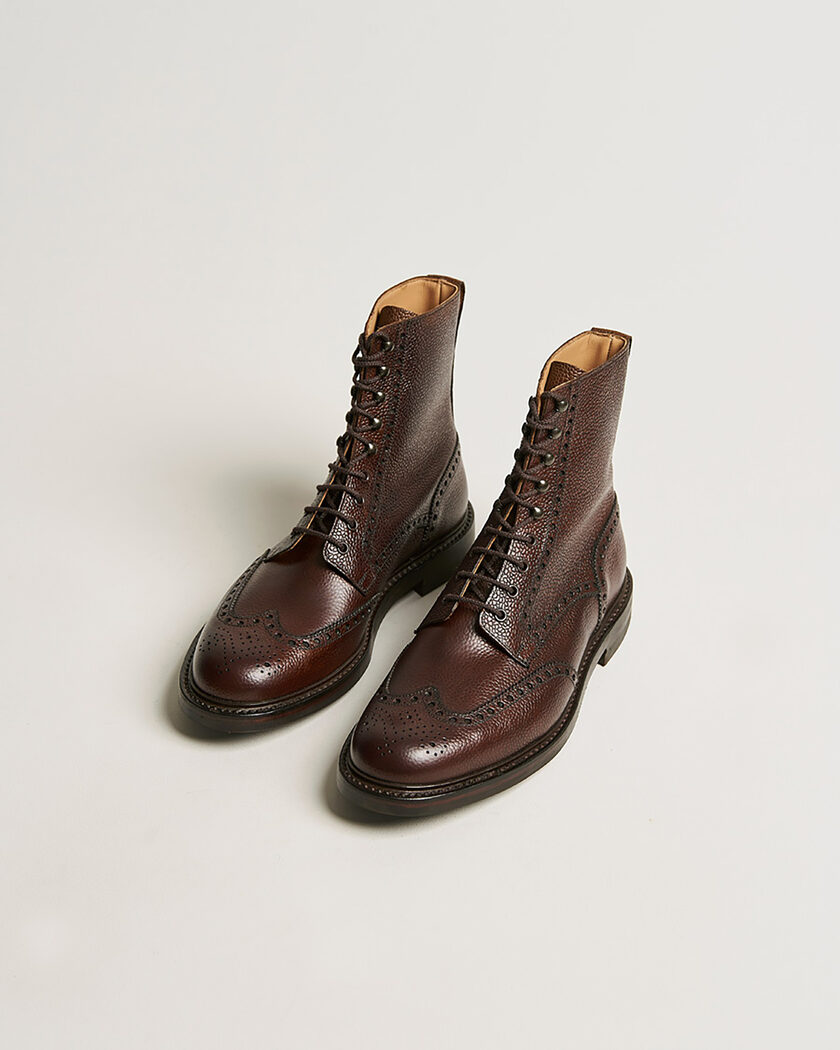 Pre-owned Crockett & Jones Islay Boot Dark Brown Grained Calf UK10 - EU44 – Marrone