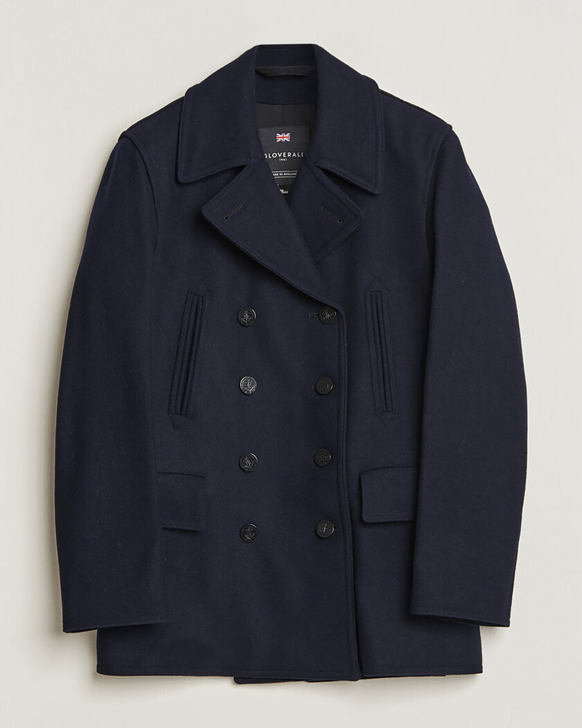 Pre-owned Gloverall Churchill Reefer Peacoat Navy M – Blu