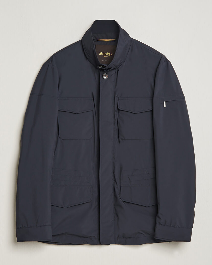 Pre-owned MooRER Waterproof Nylon Field Jacket Navy 50 – Blu