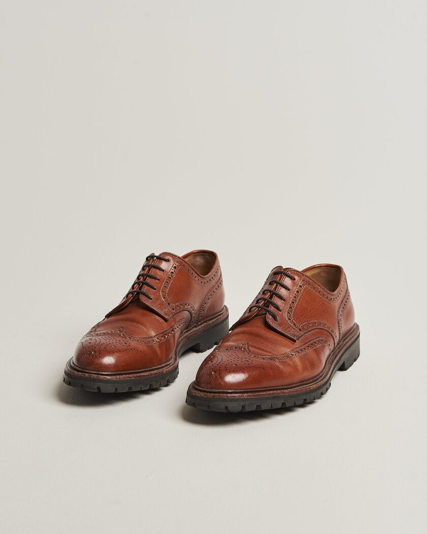Pre-owned Crockett & Jones Pembroke Vibram Cleated Sole Brown Calf UK8,5 - EU42,5 – Marrone