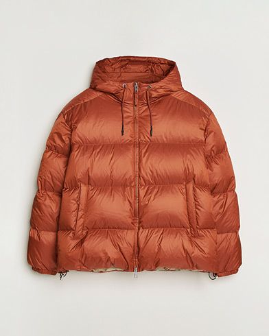 Pre-owned GANT Shiny Puffer Hooded Jacket Rust XL – Rosso