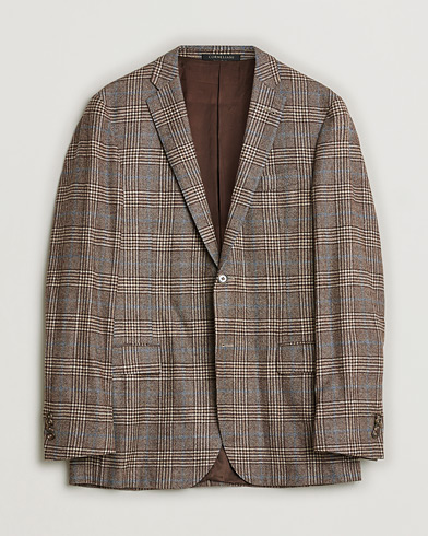 Pre-owned Corneliani Check Wool Blazer Brown 52 – Marrone