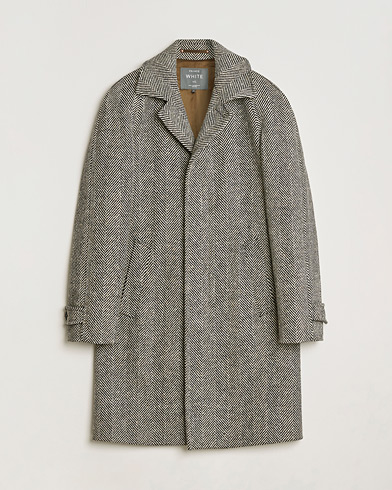 Pre-owned Private White V.C. Raglan Wool Coat Black & Cream 2 - XS – Nero