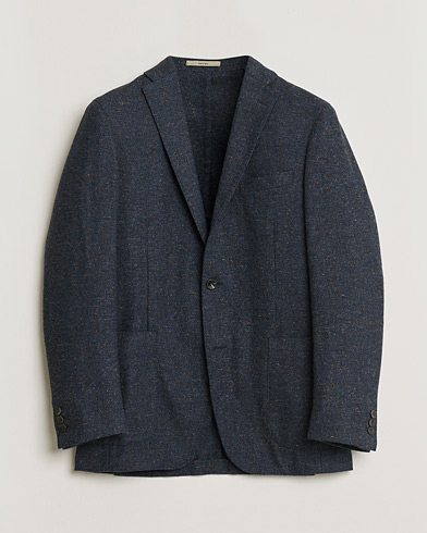 Pre-owned Boglioli Dover Wool Blazer Navy Melange 48 – Blu