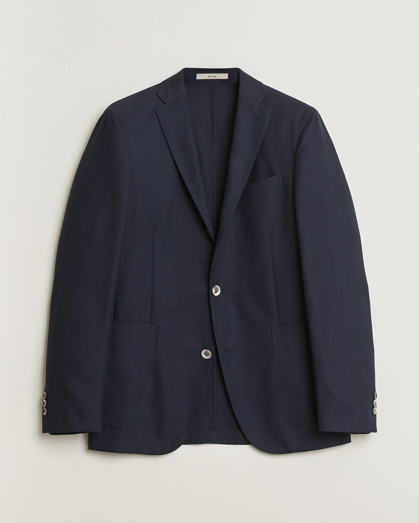 Pre-owned Boglioli Dover Wool Hopsack Blazer Navy 48 – Blu