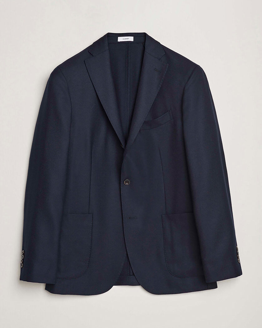 Pre-owned Boglioli K Jacket Wool Hopsack Blazer Navy 50 – Blu