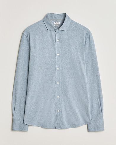 Pre-owned Brunello Cucinelli Lightweight Jersey Shirt Light Blue L – Blu